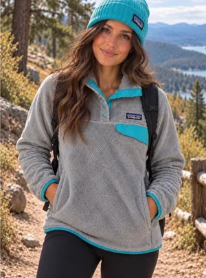 Patagonia Re-Tool Snap-T Pullover Grey Teal Fleece Womens M Hiking Gorpcore thumbnail 1