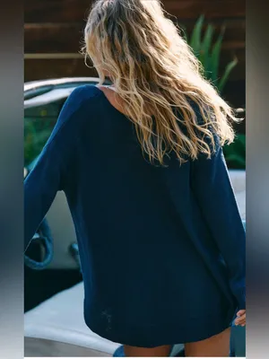Free people Isadora reversible sweater tunic titan small $68 thumbnail 3