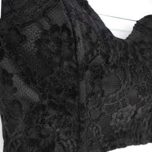Naked Wardrobe NWSP20-T7 Black Floral Lace Sweetheart Corset Tube Top Small thumbnail 3