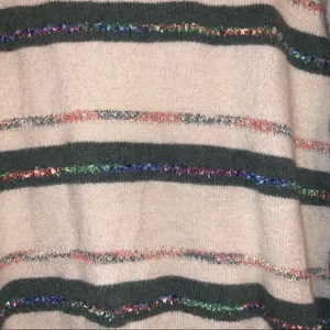 Shein Cream & Green Sweater Multicolored Stripes One Size‎ thumbnail 3