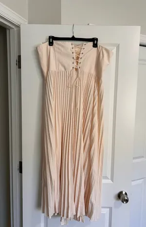 New Showpo Loretta Midi Dress Lace Up Bustier Pleated Dress Size 14 MSRP $129 thumbnail 10