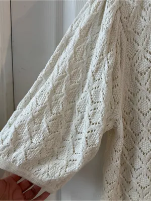 Ann Taylor Pointelle Crochet Square Neck Sweater Top XXL thumbnail 7