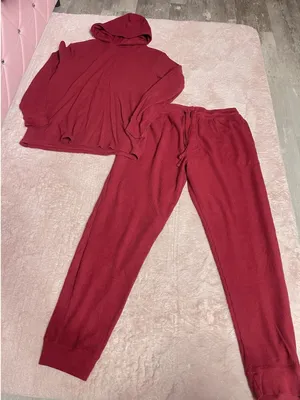 Strafford Men's Waffle Pajama‎ Pant Set, Burgundy, Shirt, M Pants, L I0182 thumbnail 1