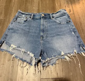 Abercrombie and Fitch denim, jean shorts high-rise the mom short thumbnail 1