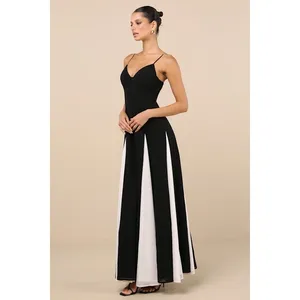 Lulus Elisha Black and White Sleeveless Maxi Dress Formal Evening XL NWT thumbnail 3