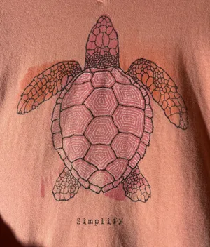 Life is Good Women's Size S Turtle Graphic Simplify Coral Orange Classic Fit Tee thumbnail 2