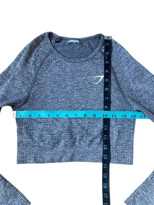 Gymshark Women Vital Crop Top Size Small Grey Seamless Long Sleeve Athletic thumbnail 4