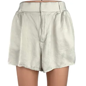 Zara White Gray High Waisted Belt Loop Pleated Front Pockets Mini Shorts Size M thumbnail 1