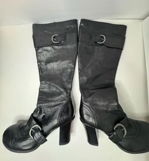 Born Black Leather Zip Up Boots Size 8.5 thumbnail 1