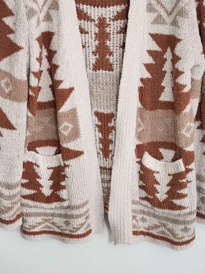 Altar'd State Cream and Brown Western Aztec Cardigan Sweater Size Medium thumbnail 3