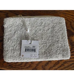 Shiraleah Chicago Beaded Football Zip Pouch Ivory Gold Game Day Coin Purse NEW thumbnail 2