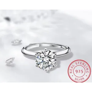 Boutique 2Ct Solitaire Platinum S925 Simulated Diamond Engagement Wedding Ring, Size‎ 6 thumbnail 2