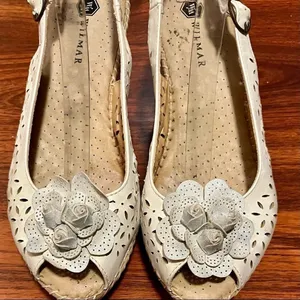 Vintage Wilmar Leather Floral Wedges Size 38 thumbnail 6