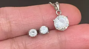 Sterling Silver 925 Necklace & Stud Earrings Set thumbnail 6