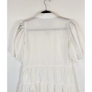 Abercrombie Fitch Dress White Puffed Poplin Mini Tiered Shirtdress Small Petite thumbnail 8