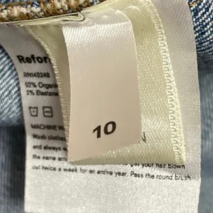 Reformation Parker Blue Sleeveless Square Neck Slit Denim Jean Midi Dress 10 thumbnail 5