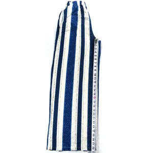 Bellambra Italy Blue White Striped Wide Leg Pants Damask Metallic Accents Medium thumbnail 6