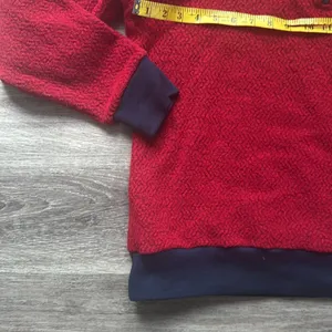 Patagonia Red Sweater Navy Trim 1/4 Zip Fleece Pullover XL Unisex thumbnail 7