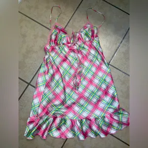 Victoria’s Secret angels plaid satin bow slip spring y2k classic ruffle boho thumbnail 1