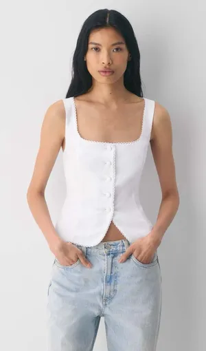 Aritzia Wilfred Octavo Bustier - CruiseLinen™ White Top Vest thumbnail 1