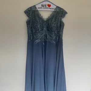 MoB Mother of the Groom Slate Blue Evening Dress MGNY thumbnail 5
