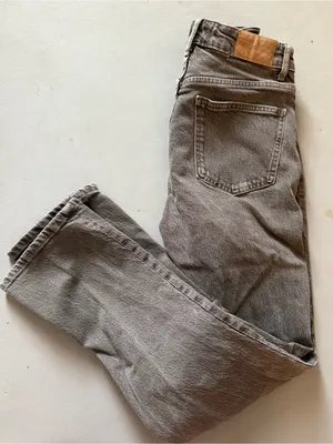 Zara Washed Taupe High-Rise Jeans thumbnail 4