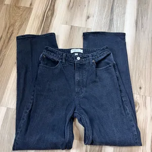 Abercrombie & Fitch black high rise curve love relaxed Jeans size 2R/26 thumbnail 3