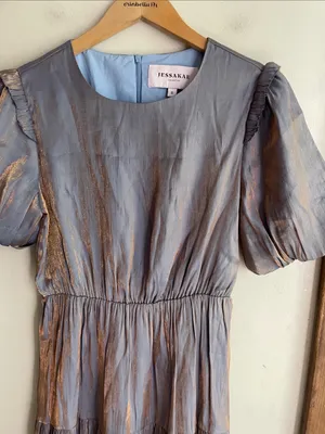 Jessakae Francis Metallic Flute Midi Dress thumbnail 5