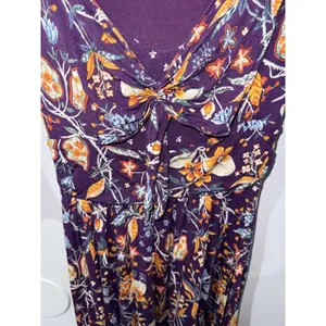 Maeve Anthropologie Empire Waist‎ Beloved Purple Floral Dress Midi Size XS Z thumbnail 5