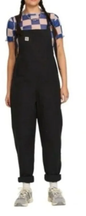 Lucy & Yak Original dungarees in black organic cotton canvas Overalls 8L thumbnail 1