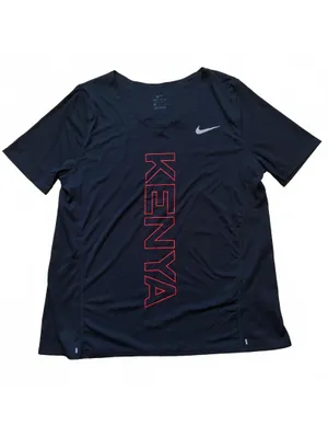 Nike Team Kenya City Sleek Running Top CV0385-010 Black Women's Size Medium thumbnail 2