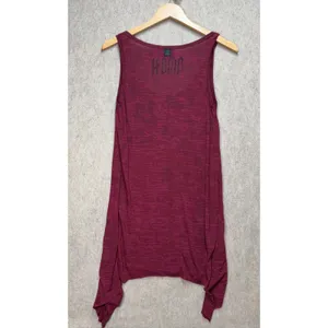 Harley Davidson Womens Burgundy Burnout Willie G Skull Tank Handkerchief Hem‎ M thumbnail 3