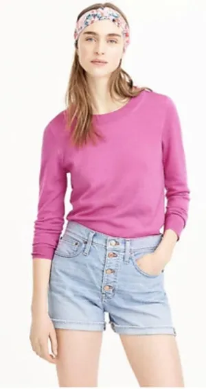 J.Crew Pink 100% Merino Wool Lightweight Crewneck Sweater Size M thumbnail 1