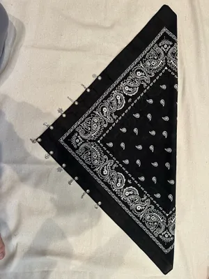 New black bandanna with silver charms thumbnail 3