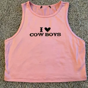 I Love Cowboys Pink Tank Top thumbnail 2