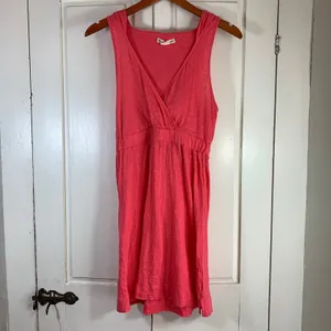 American Eagle‎ Coral Pink Hood Surplice Empire Waist Mini Dress XS Beach Resort thumbnail 3