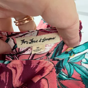 For Love & Lemons Flamenco Maxi Dress M Pink Floral Silk Blend Ruffle thumbnail 6