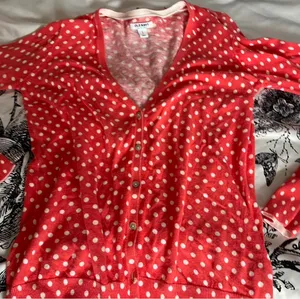 Old Navy Red Polka Dot Button-Up Cardigan Top thumbnail 5