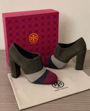 Tory Burch‎ Suede leather colorblock pattern pumps heels sz 6 thumbnail 1