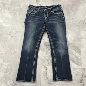 SILVER JEANS Women's Suki‎ Capri Denim Blue Jeans Size 27 thumbnail 2