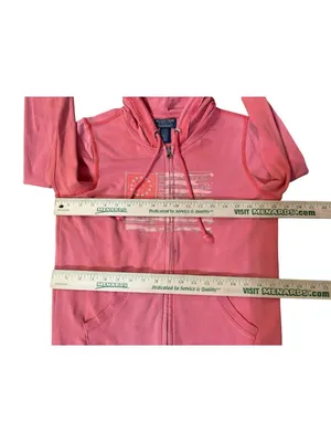 Polo Jeans Company Ralph Lauren Womens M Zip-Up Hoodie Flag Graphic Used thumbnail 9