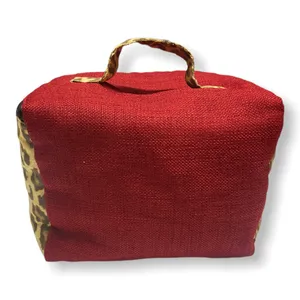 1154 Lill‎ Studio Leopard Print Red Tweed Makeup Cosmetic Toiletry Bag Travel thumbnail 3