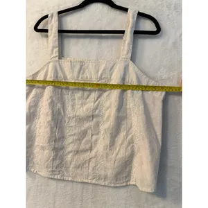 ana a new‎ approach Birch White Embroidered Cotton Cami Tank Top XL 356627 thumbnail 3