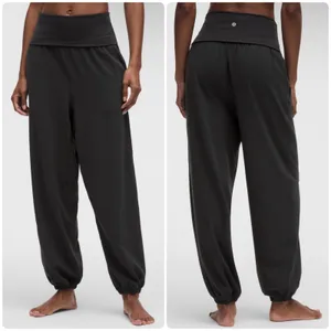 Lululemon Womens Align Foldover Relaxed Harem Jogger Black Nulu Yoga Pants 10 thumbnail 2