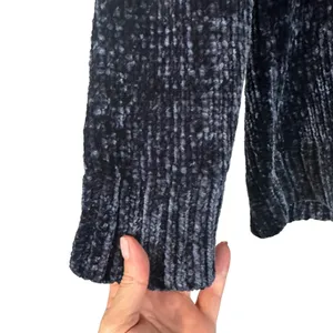 Orvis Navy Blue Textured Long Sleeve Knit Pullover Warm Sweater Women Sz M thumbnail 3