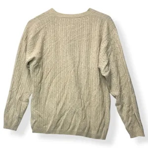 Vtg Mondi Women Cardigan Beige L 100% 2-Ply‎ Cashmere Cable Knit Quiet Luxury thumbnail 3