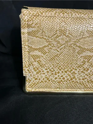 Gold Snakeskin Embossed Women’s Clutch Bag thumbnail 7