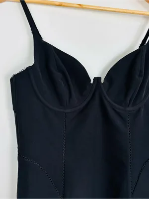 For love and lemons NWT Black Corset Seamed Bodycon Mini Dress. Size large. thumbnail 4