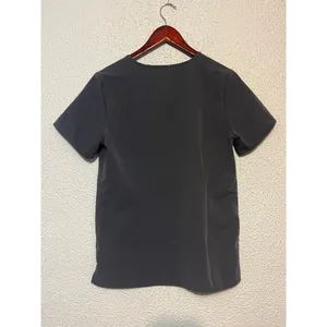 Figs Womens Technical Collection Grey Short Sleeve One Pocket V Neck Scrub Top thumbnail 3