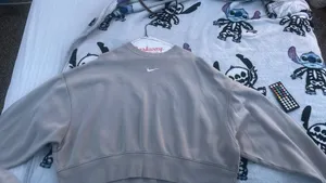Tan Cropped Nike Sweatshirt thumbnail 3